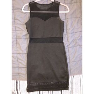 Black Mini Cocktail dress with mesh cutouts